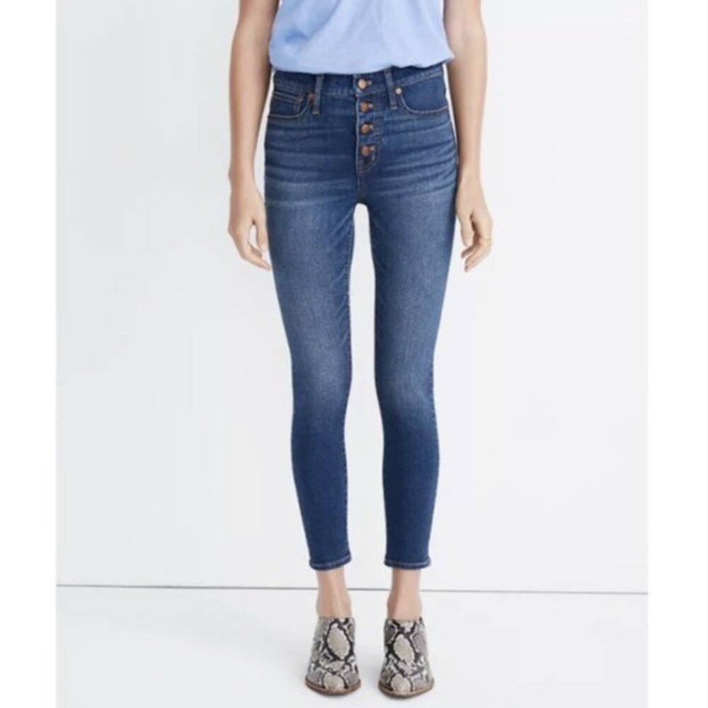 9" mid rise button fly denim